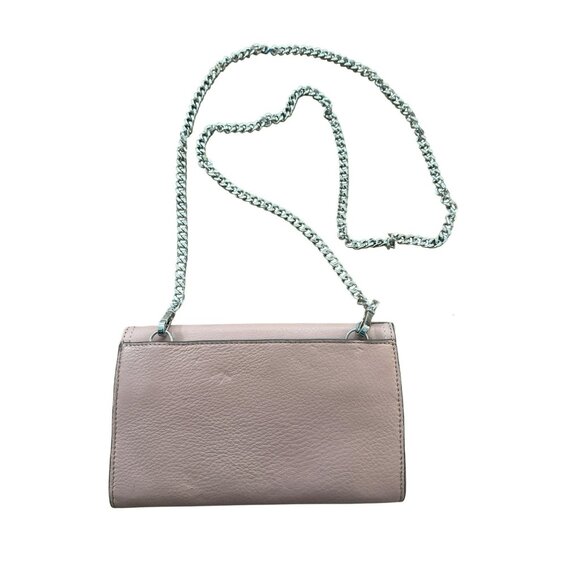 Vince Camuto Zosia Crossbody Bag Silver Chain Strap Wallet Pebbled Leather Pink - Picture 3 of 9